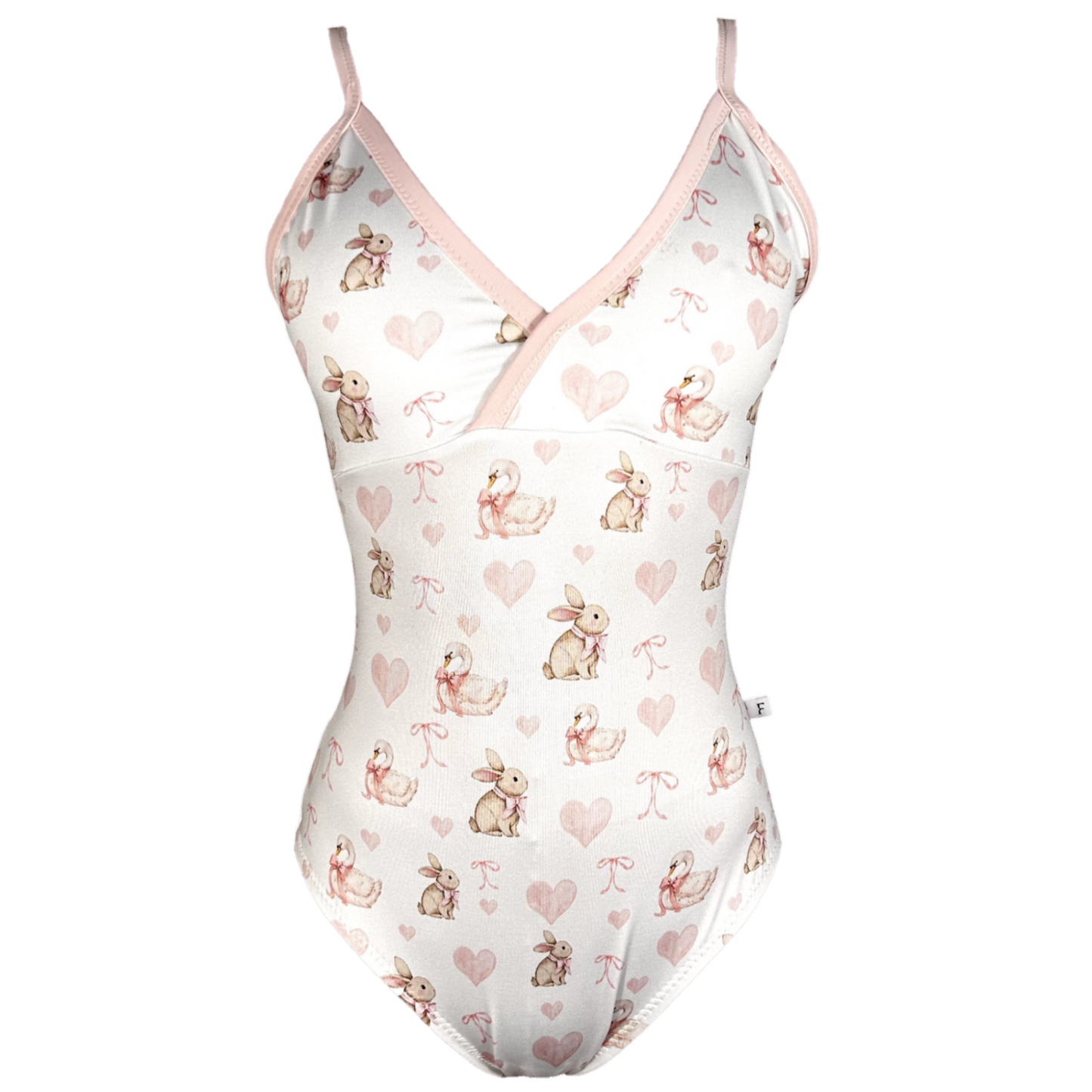 Flora in Valentine Bunnies Leotard