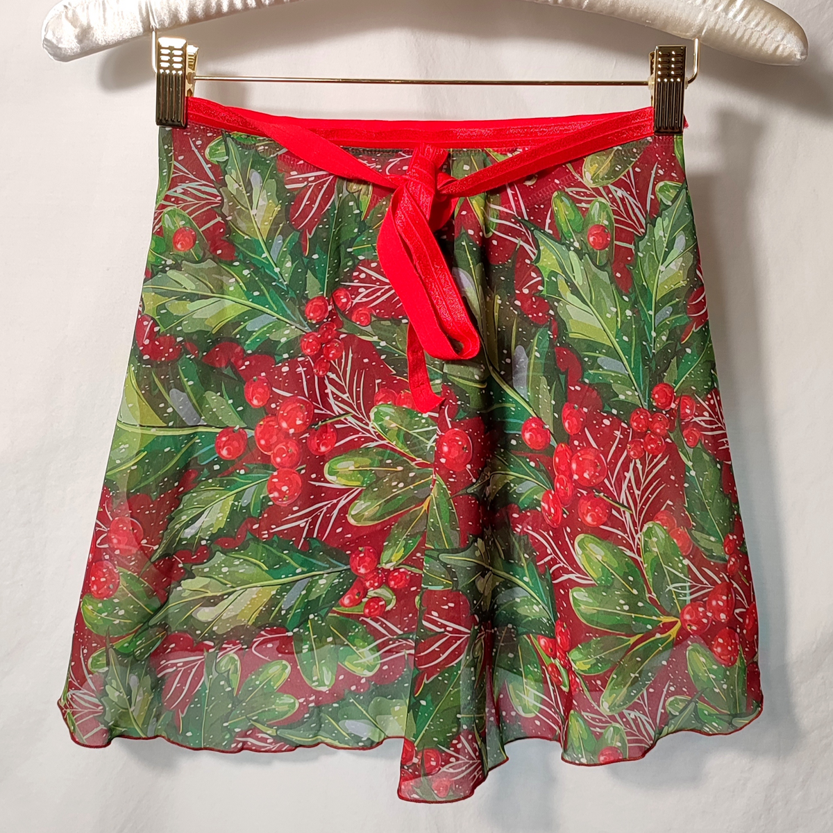 Holly and Berries Wrap Skirt