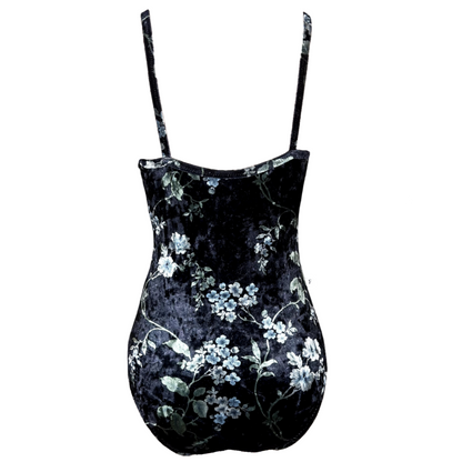 Flora in Midnight Bloom Velvet Leotard