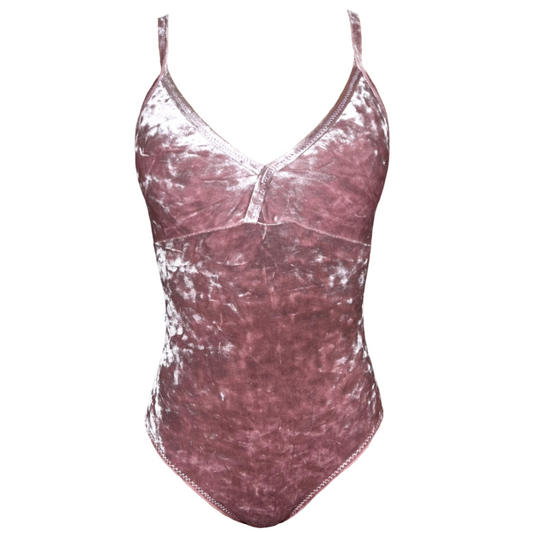Flora in Rosy Velvet Leotard