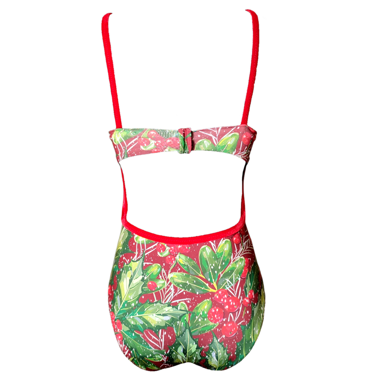Celeste in Holly and Berries Leotard