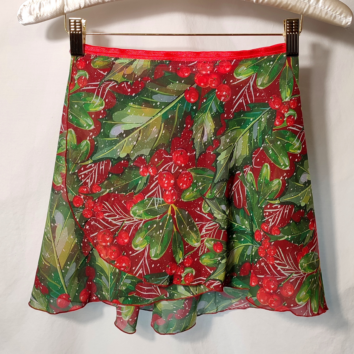 Holly and Berries Wrap Skirt
