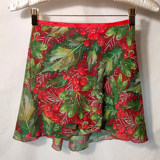Holly and Berries Wrap Skirt